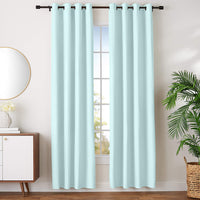 New AmazonBasics Room Darkening Blackout Window Curtains with Grommets - 52" x 96", Seafoam Green, 2 Panels!