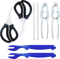 New Luckkyme Seafood Tools, Lobster Crab Crackers Lobster Shellers Seafood Forks Seafood Forks(8 Pieces)