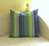 New Sunbrella Outdoor Large 20x20 Striped Pillow (Insert Included) colour is Seaside Seville! Retails $86+ Winner can buy 2nd one at winning bid!