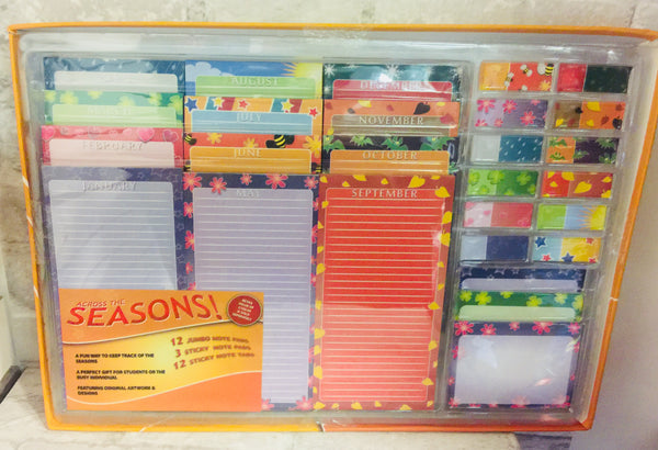 Through the Seasons Memo Note set! A whole year's worth of notepads, along with sticky notes and sticky flags to go with them wrapped in one big package!