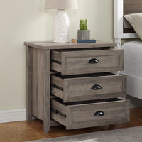 New Wayfair Coastal Farmhouse Selene 3 - Drawer Nightstand in Grey Wash by Sand & Stable! Retails $460+