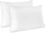 New in box! SensorPEDIC Low Profile Hypoallergenic Flat Jumbo Pillow - 2 Pack, White with pillowcases! Retails $80+