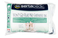 New in package! Sertapedic Won't Go Flat Bed Pillow Standard/Queen size! 300TC, Hypoallergenic!