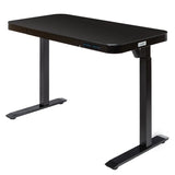 New Assembled Seville Classics Airlift Ergonomic Tempered Glass Electric Sit-Stand USB Charging Height Adjustable Computer Workstation Easy Assembly Home & Office, 47" Pull Out Drawer Desk, Jet Black Retail $759+