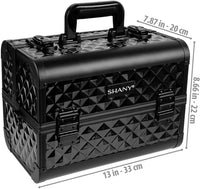 SHANY Premier Fantasy Collection Makeup Artists Cosmetics Train Case - Black Diamond! Includes shoulder strap & 2 keys! Make-up Not included! Retails $80+