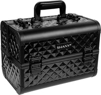 SHANY Premier Fantasy Collection Makeup Artists Cosmetics Train Case - Black Diamond! Includes shoulder strap & 2 keys! Make-up Not included! Retails $80+