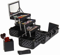 SHANY Premier Fantasy Collection Makeup Artists Cosmetics Train Case - Black Diamond! Includes shoulder strap & 2 keys! Make-up Not included! Retails $80+