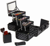 SHANY Premier Fantasy Collection Makeup Artists Cosmetics Train Case - Black Diamond! Includes shoulder strap & 2 keys! Make-up Not included! Retails $80+