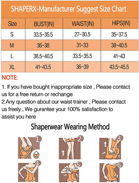 New SHAPERX Tummy Control Shapewear for Women Seamless Fajas