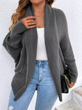 New Shein Plus Solid Batwing Sleeve Duster Cardigan Grey, 3X!