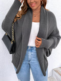 New Shein Plus Solid Batwing Sleeve Duster Cardigan Grey, 3X!