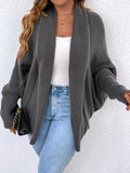 New Shein Plus Solid Batwing Sleeve Duster Cardigan Grey, 3X!