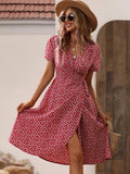 New Women's Shein Ditsy Floral Print Knot Side Wrap Dress, Sz L! Rated 4.81 out of 5 stars! True Size, Fits nicely. Looks exactly same as picture