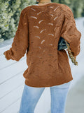 New Women's Shein Drop Shoulder Pointelle Knit Cardigan, Coffee Brown, Sz S! Rated 4.91 out of 5 stars! Fits True, Just like the picture, so soft!