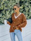 New Women's Shein Drop Shoulder Pointelle Knit Cardigan, Coffee Brown, Sz S! Rated 4.91 out of 5 stars! Fits True, Just like the picture, so soft!