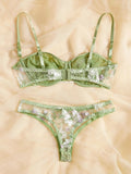 New Beautiful Women's Embroidery Mesh Underwire Lingerie Set, Shein, Sz L!