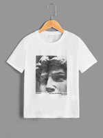 New SHEIN Boys Slogan & Figure Graphic Tee, Sz 13-14 Yr!