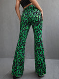 New Women's Shein All Over Print High Stretch Flare Leg Pants, Sz XS! Would Fit XS/S, Rated 4.88 out of 5 stars!