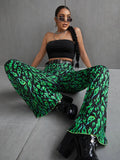 New Women's Shein All Over Print High Stretch Flare Leg Pants, Sz XS! Would Fit XS/S, Rated 4.88 out of 5 stars!