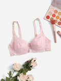 New Women's Shein Floral Lace Underwire Bra, Baby Pink, Sz L, fits 36C,36D,38A,38B! Rated 4.78 out of 5 stars! Fits True