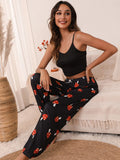 New Women's Shein Crop Cami Top & Mushroom Print Pants PJ Set, Sz L! Rated 4.91 out of 5 stars! Great Quality, comfortable, fit true