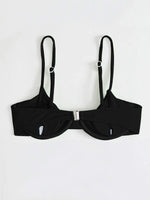 New Shein Rib Underwire Bikini Top, Black, Sz S! TOP ONLY!!