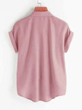 New Women's Shein Roll Sleeve Button Front Shirt in Dusty Pink, Sz L! Rated 4.86 out of 5 stars! Fits True!