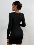 New Women's Ruched Sweetheart Neck Bodycon Dress, Black, Very sexy, comfortable fabric, Sz L! Fits true! Rated 4.84 out of 5 stars!