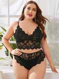 New Women's Shein Plus Floral Lace Scallop Trim Lingerie Set, Sz 1X! Rated 4.89 out of 5 stars! "Fits true, great set"