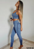 New Shein Seamless High Stretch Solid Sports Bra & Wide Band Waist Leggings, Purple, Sz M! Rated 4.91 out. of 5 stars! Super good quality, fits well, fits true