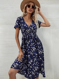 New Women's Shein Floral Shirred Waist Dress, sz M! Rated 4.81 out of 5 stars! "Fits true, amazing, so happy with purchase"