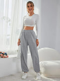 New Women's Shein Elastic Waist Solid Sweatpants in Grey, Sz M! Rated 4.84 out of 5 stars! "Fits true, so comfy"