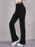 New Women's Shein Wide Waistband Flare Leg Pants, Black, Sz L! Rated 4.9 out of 5 Stars! "Fits true, so nice & comfy"