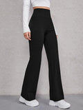 New Women's Shein Wide Waistband Flare Leg Pants, Black, Sz L! Rated 4.9 out of 5 Stars! "Fits true, so nice & comfy"
