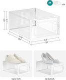 New Set of 6 Transparent Shoe Storage Organizers, Stackable and Foldable by Songmics! Also great for organizing other items, not just for shoes!! Retails $125+