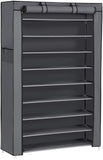 New SONGMICS 10-Tier Shoe Rack, Non-Woven Shoe Organizer with Dustproof Cover, Grey