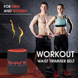New Shrink Workout Waist Trimmer Belt for Men and Women – Waist Cincher Trainer and Body Shaper Strengthens Your Core, Supports Weight Loss and Provides Instant Slimming Effect Black
