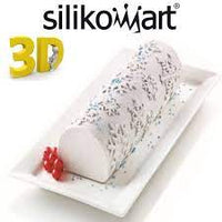 New in box! Silikomart 3D Mold Frozen Bache Cake Pan, Grey! Makes Cold or Frozen Yule Logs in 3D!