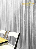 Sequin Backdrop 4x8ft Silver Sequin Curtains 2 Panels Wedding Drapes Glitter Backdrop Curtains for Parties Photography Background