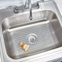 New iDesign Orbz PVC Plastic Sink Grid, Non-Skid Dish Protector for Kitchen, Bathroom, Basement, Garage, 12" x 15.5" - Clear