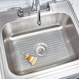 New iDesign Orbz PVC Plastic Sink Grid, Non-Skid Dish Protector for Kitchen, Bathroom, Basement, Garage, 12" x 15.5" - Clear