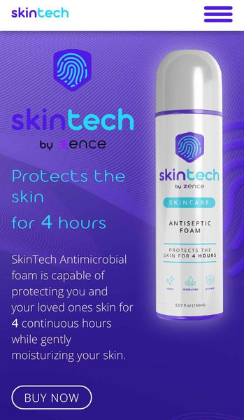 New New SkinTech Antimicrobial Antiseptic Moisturizing Foam – 150ml Bottle, Protects the skin for 4 hours, acts as a biochemical glove! Lasts 3 months! Retails $90+