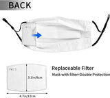 New Sordiw Skull Face Mask For Adults, double layer with ear loops, lightweight, filter pocket, washable & reusable!