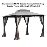 New in box! Wayfair 10x10 Gazebo Replacement Canopy by Garden Winds in Slate Grey! Retails $210+ (GAZEBO & NETTING NOT INCLUDED)