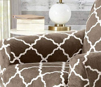 Great Bay Home Modern Velvet Plush Arm Chair Slipcover. Strapless One Piece Stretch Chair Cover. Arm Chair Cover for Living Room. Magnolia Collection Slipcover. Walnut Brown!