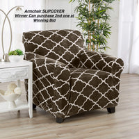 Great Bay Home Modern Velvet Plush Arm Chair Slipcover. Strapless One Piece Stretch Chair Cover. Arm Chair Cover for Living Room. Magnolia Collection Slipcover. Walnut Brown!