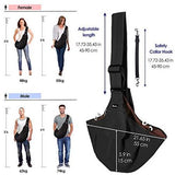 New SlowTon Pet Carrier, Dog Cat Hand Free Sling Carrier Shoulder Bag Adjustable Padded Shoulder Strap Tote Bag with Front Pocket Safety Belt Outdoor Travel Puppy Carrier for Dogs Cats Walking Daily Use, Black