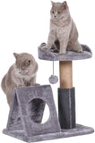 New Small Cat Tree with Sisal-Covered Scratching Posts Cozy Condo Dangling Balls for Kitten, Small Cats Spacious Perches Activity Centers