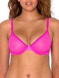 NEW Smart & Sexy Womens Sheer Mesh Demi Underwire Bra, Sz 32D! Pink Mesh!