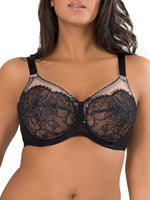 New with tags! Lace & Mesh Unlined Underwire Bra in Black by Smart & Sexy! Sz 46DDD!